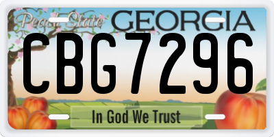 GA license plate CBG7296