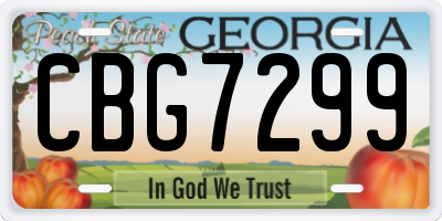 GA license plate CBG7299