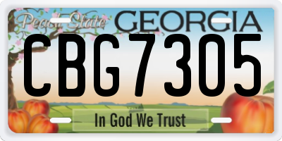 GA license plate CBG7305