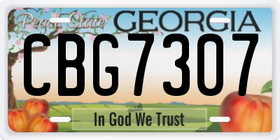 GA license plate CBG7307