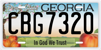 GA license plate CBG7320