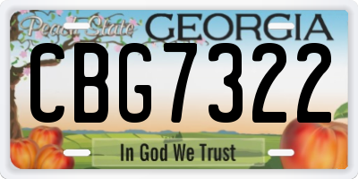 GA license plate CBG7322