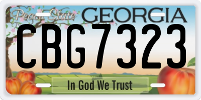 GA license plate CBG7323