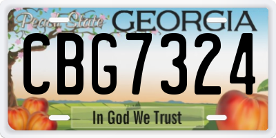 GA license plate CBG7324