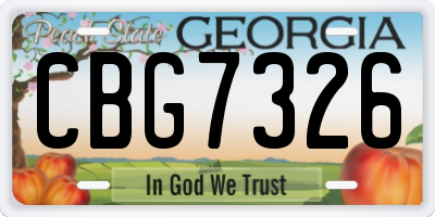 GA license plate CBG7326