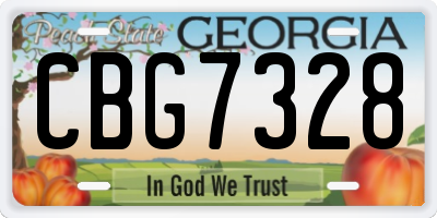 GA license plate CBG7328