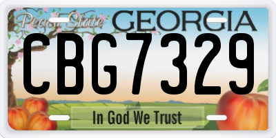 GA license plate CBG7329
