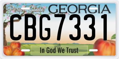 GA license plate CBG7331