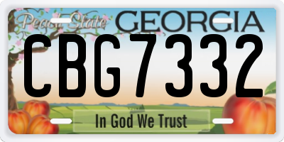 GA license plate CBG7332
