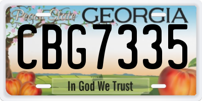 GA license plate CBG7335