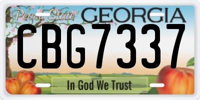 GA license plate CBG7337