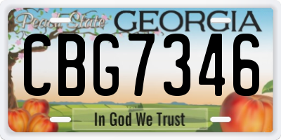 GA license plate CBG7346