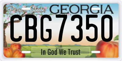 GA license plate CBG7350