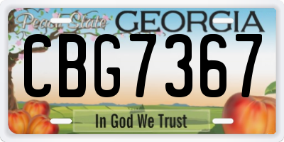 GA license plate CBG7367