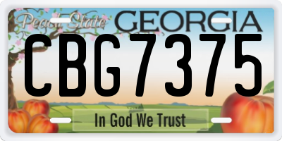 GA license plate CBG7375