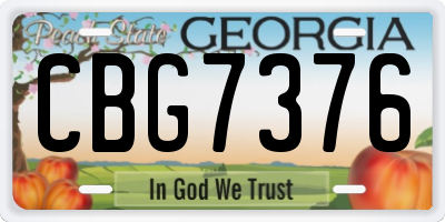 GA license plate CBG7376