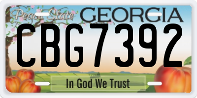 GA license plate CBG7392
