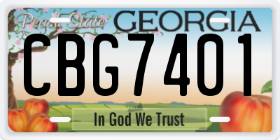 GA license plate CBG7401