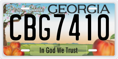 GA license plate CBG7410