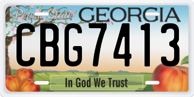 GA license plate CBG7413