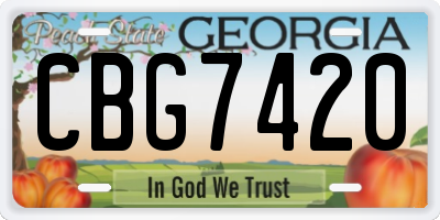 GA license plate CBG7420
