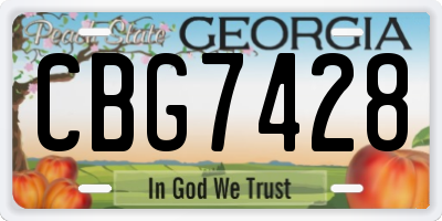 GA license plate CBG7428