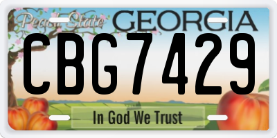 GA license plate CBG7429