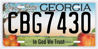 GA license plate CBG7430