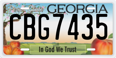 GA license plate CBG7435
