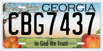 GA license plate CBG7437