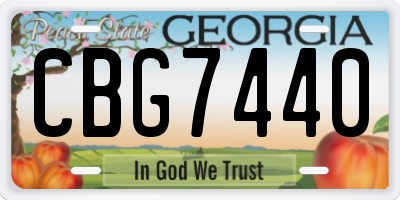 GA license plate CBG7440