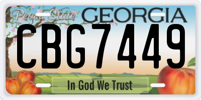 GA license plate CBG7449