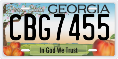 GA license plate CBG7455