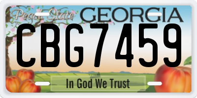GA license plate CBG7459