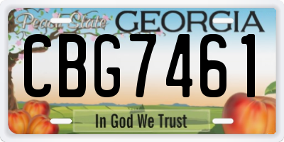 GA license plate CBG7461