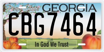 GA license plate CBG7464