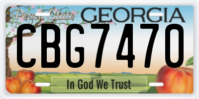 GA license plate CBG7470