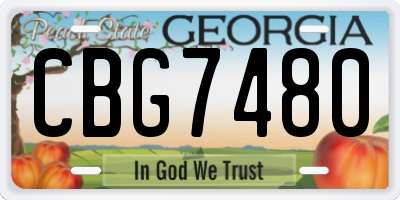 GA license plate CBG7480