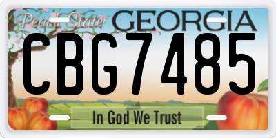 GA license plate CBG7485