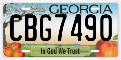 GA license plate CBG7490