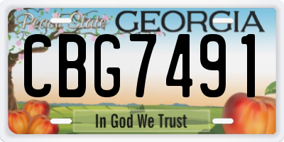 GA license plate CBG7491