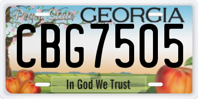 GA license plate CBG7505