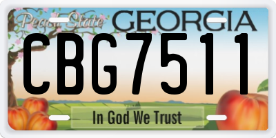 GA license plate CBG7511