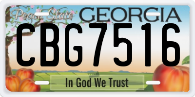 GA license plate CBG7516