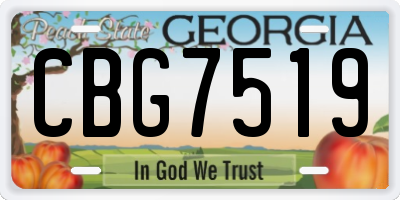 GA license plate CBG7519