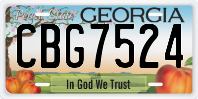 GA license plate CBG7524