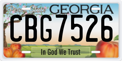 GA license plate CBG7526