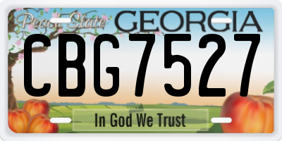 GA license plate CBG7527