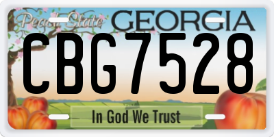 GA license plate CBG7528
