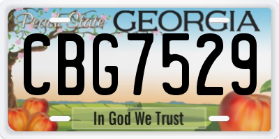 GA license plate CBG7529